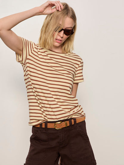 THE PERFECT TEE CHOCO BANANA STRIPE - Sanctuary Clothing