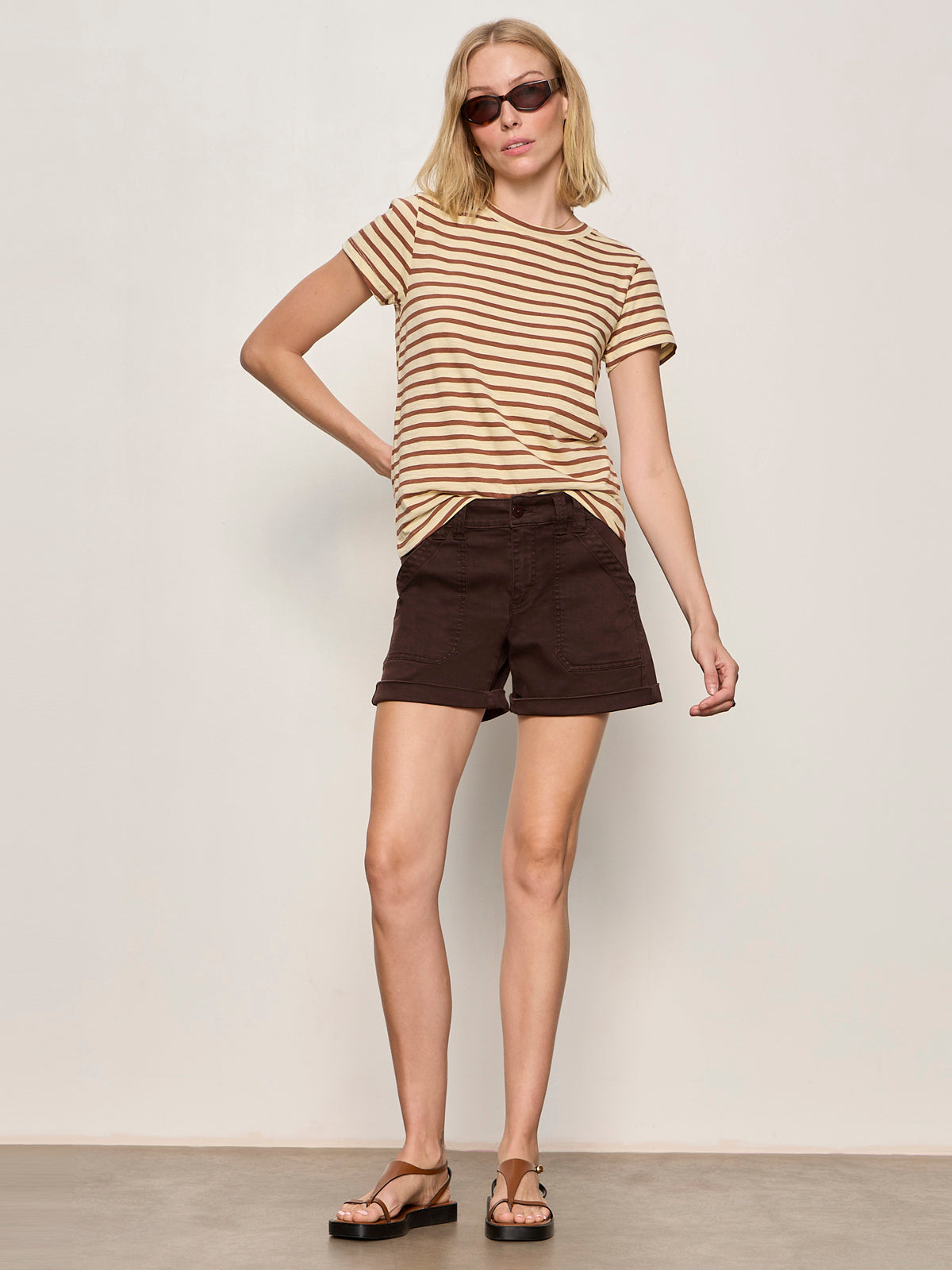 THE PERFECT TEE CHOCO BANANA STRIPE - Sanctuary Clothing