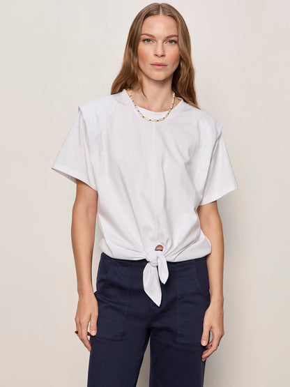 GOOD TO GO TIE FRONT TEE WHITE - Sanctuary Clothing