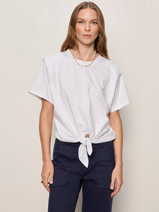 GOOD TO GO TIE FRONT TEE WHITE - Sanctuary Clothing