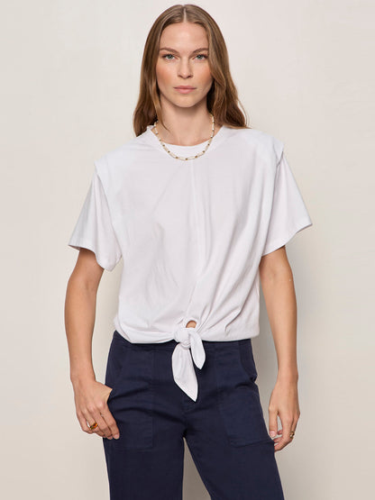 GOOD TO GO TIE FRONT TEE WHITE - Sanctuary Clothing