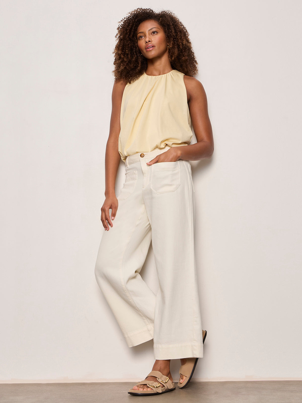 SOFT MARINE WIDE LEG CROP COLLAGEN - Sanctuary Clothing