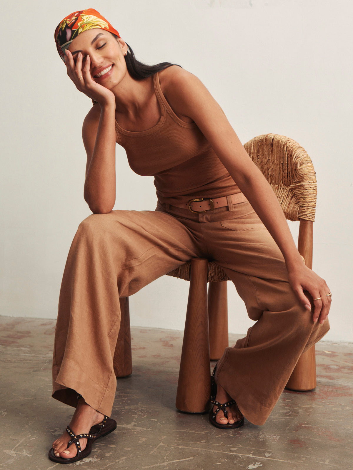 THE LINEN MARINE WIDE LEG TOASTED COCONUT - Sanctuary Clothing