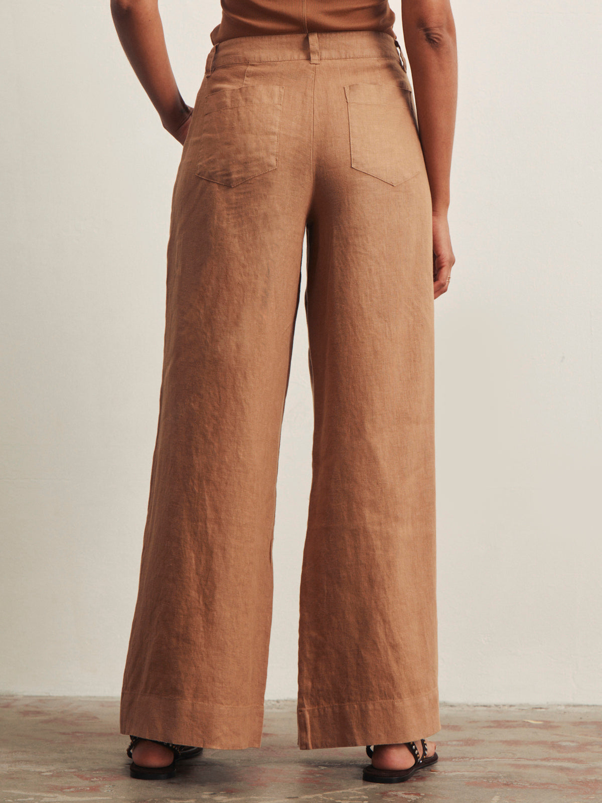 THE LINEN MARINE WIDE LEG TOASTED COCONUT - Sanctuary Clothing