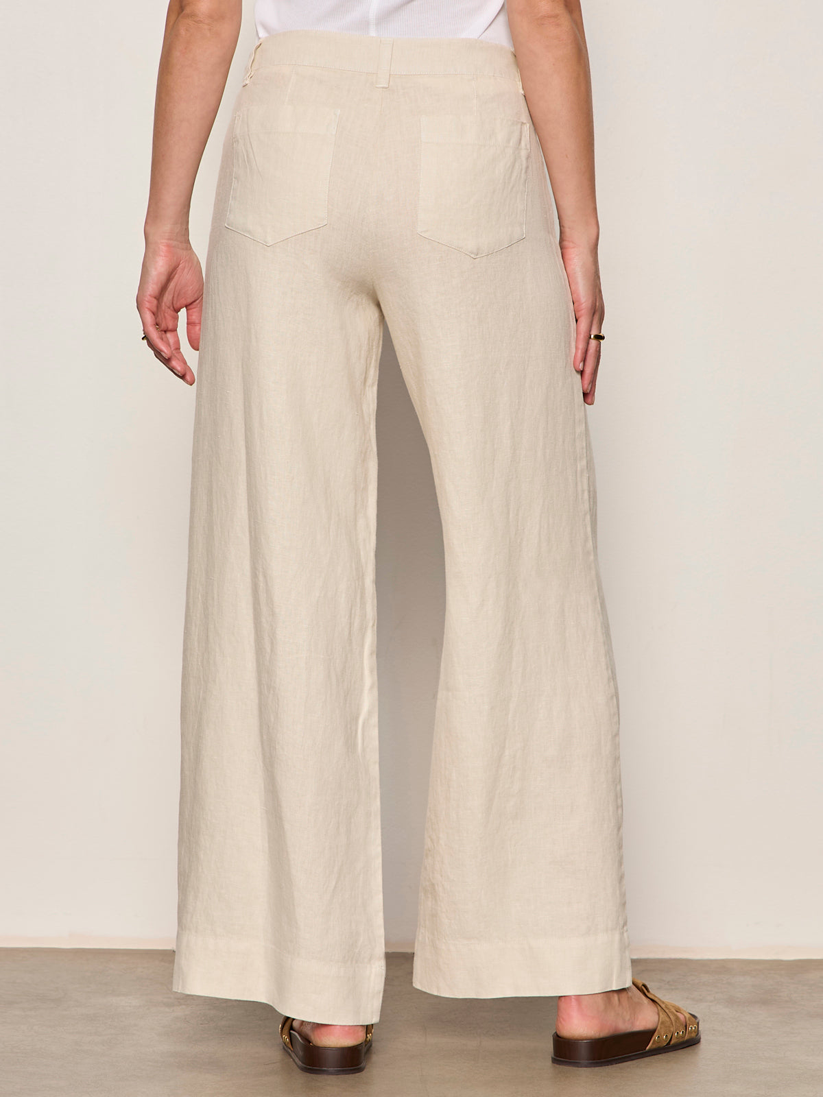 The Linen Marine Wide Leg Pant Summer Sand - Sanctuary Clothing