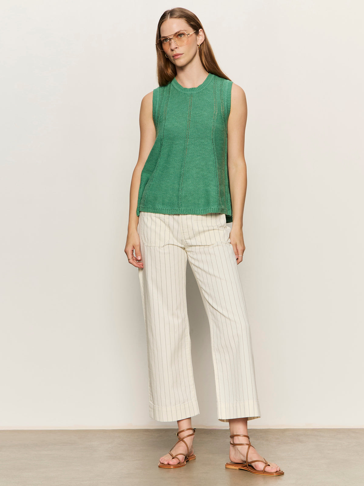 The Marine Jean Bleached White Pinstripe - Sanctuary Clothing