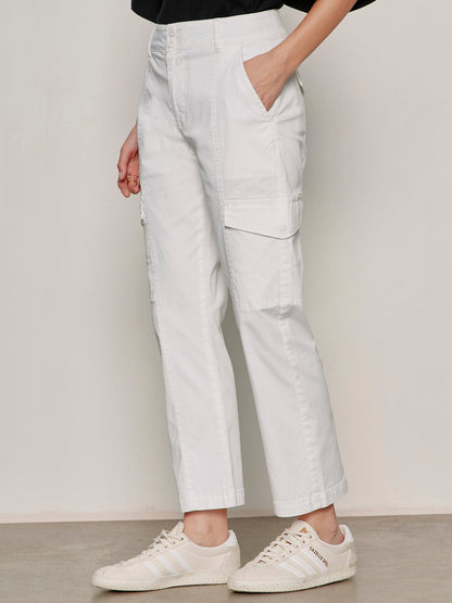 Rebel Straight Crop Pant Chalk - Sanctuary Clothing