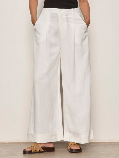 TERRACE LINEN PANT CHALK - Sanctuary Clothing