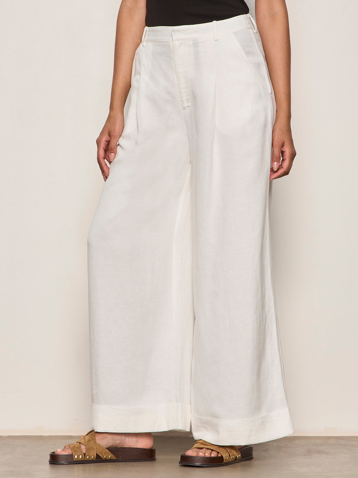 TERRACE LINEN PANT CHALK - Sanctuary Clothing