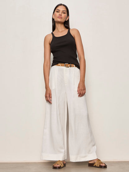 TERRACE LINEN PANT CHALK - Sanctuary Clothing