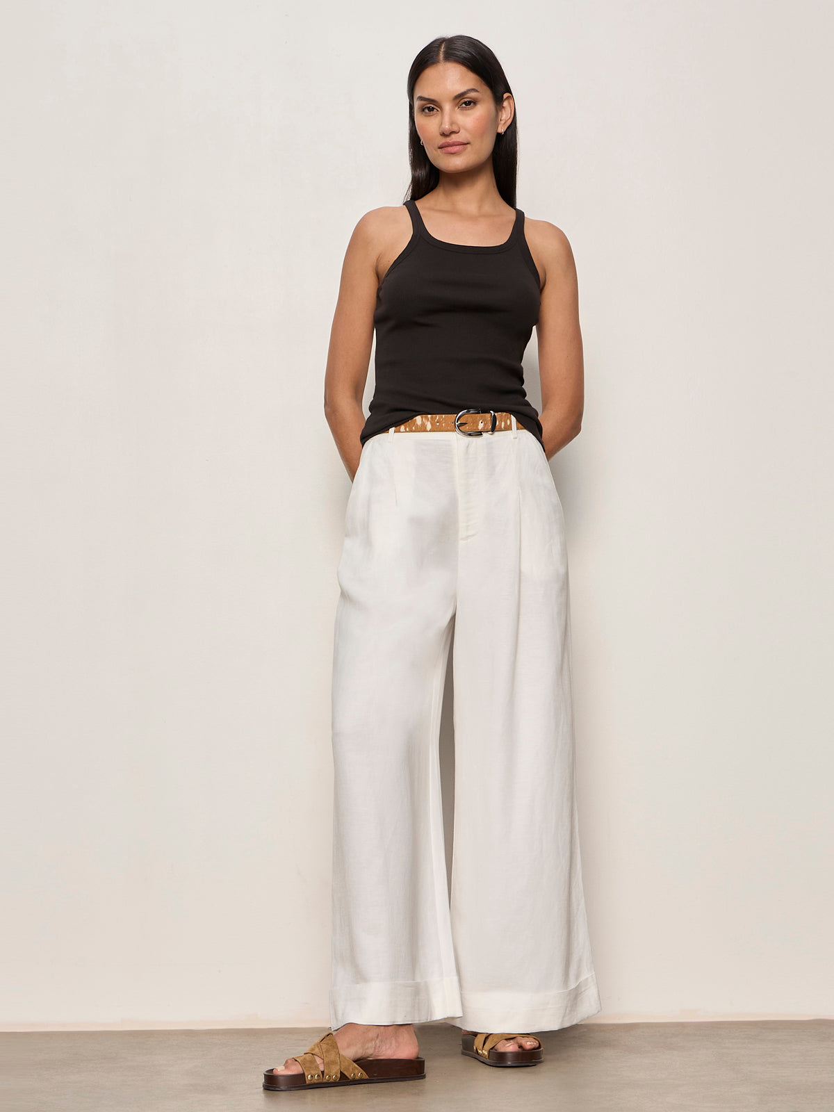 TERRACE LINEN PANT CHALK - Sanctuary Clothing