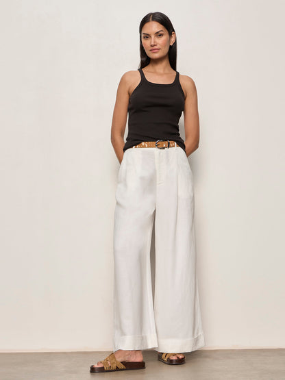 TERRACE LINEN PANT CHALK - Sanctuary Clothing