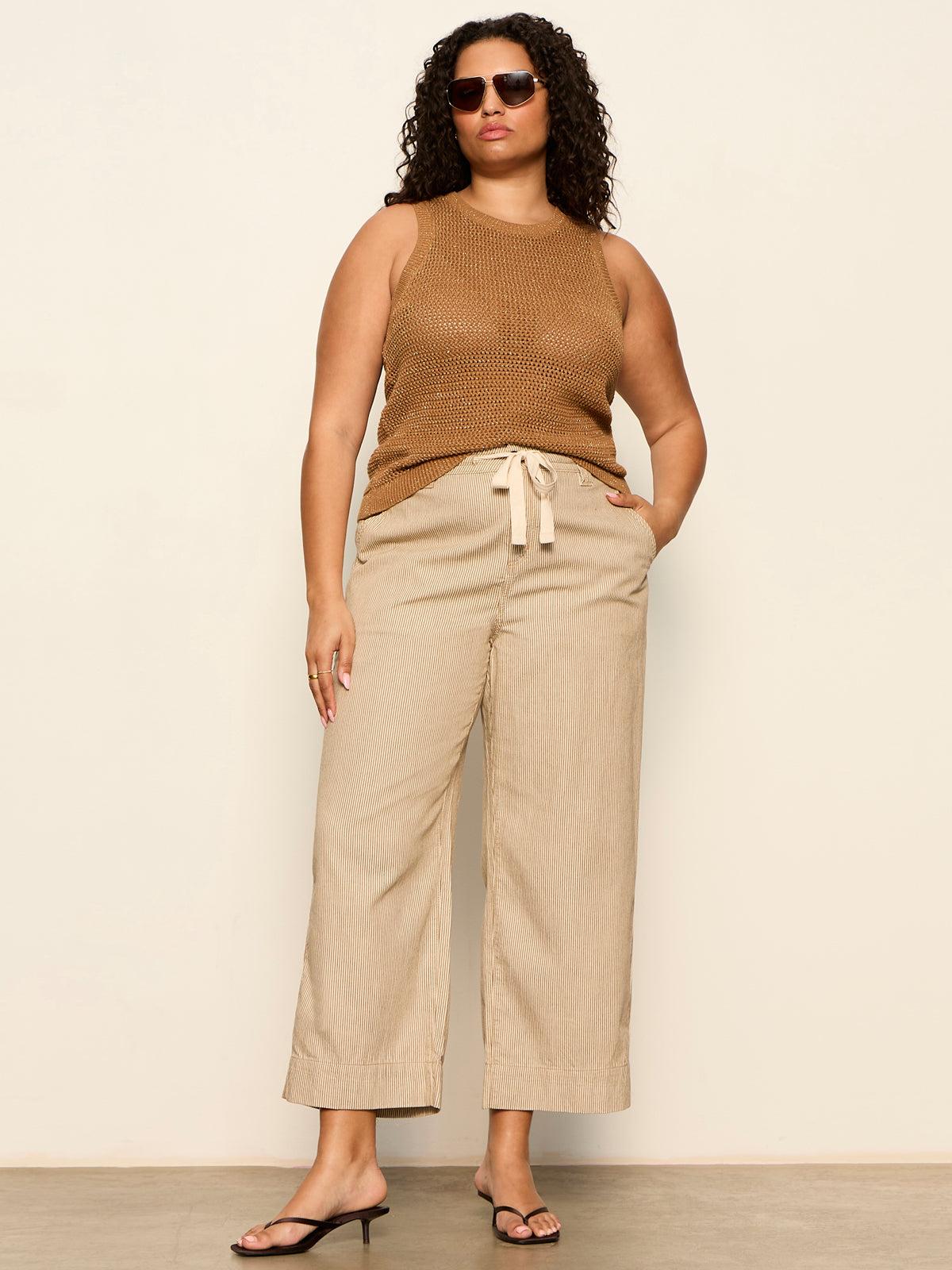 LILY CROPPED PANT LIDO STRIPE - Sanctuary Clothing