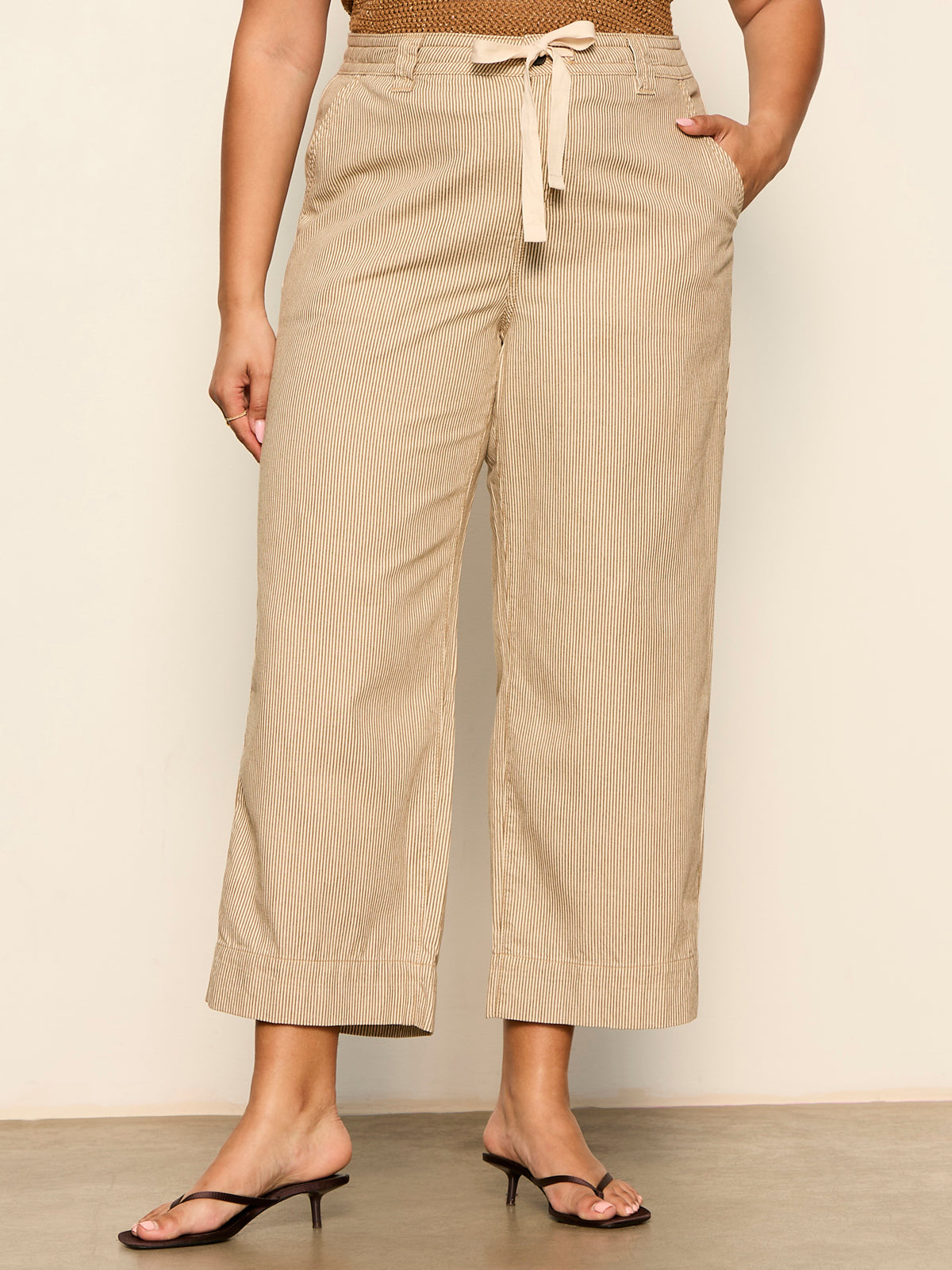 LILY CROPPED PANT LIDO STRIPE - Sanctuary Clothing