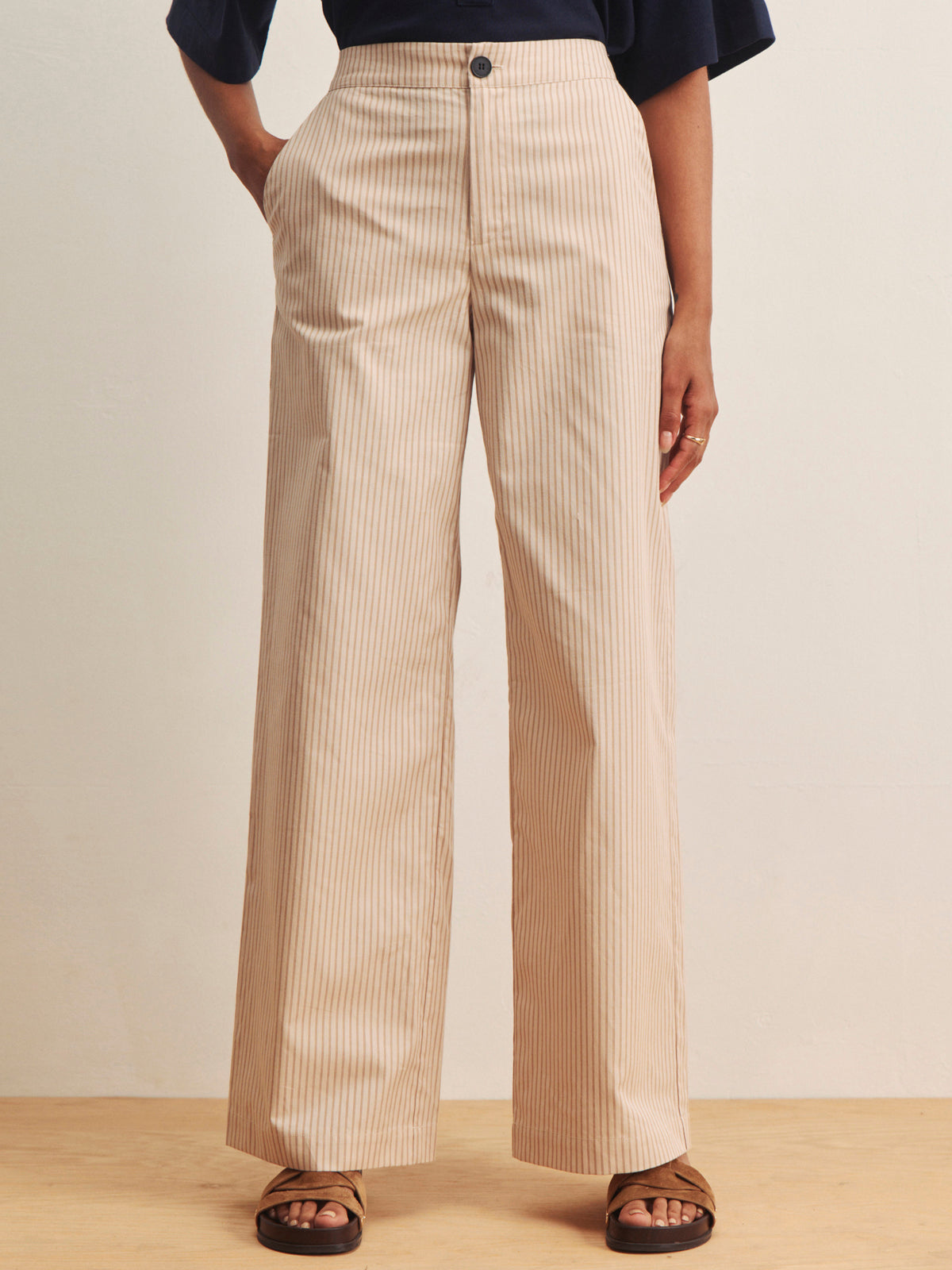 ELOISE STRIPE TROUSER DARK OPAL PINSTRIPE - Sanctuary Clothing