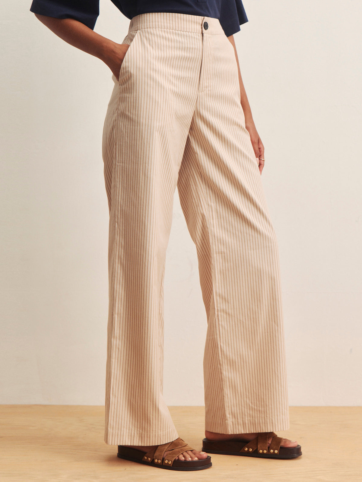 ELOISE STRIPE TROUSER DARK OPAL PINSTRIPE - Sanctuary Clothing