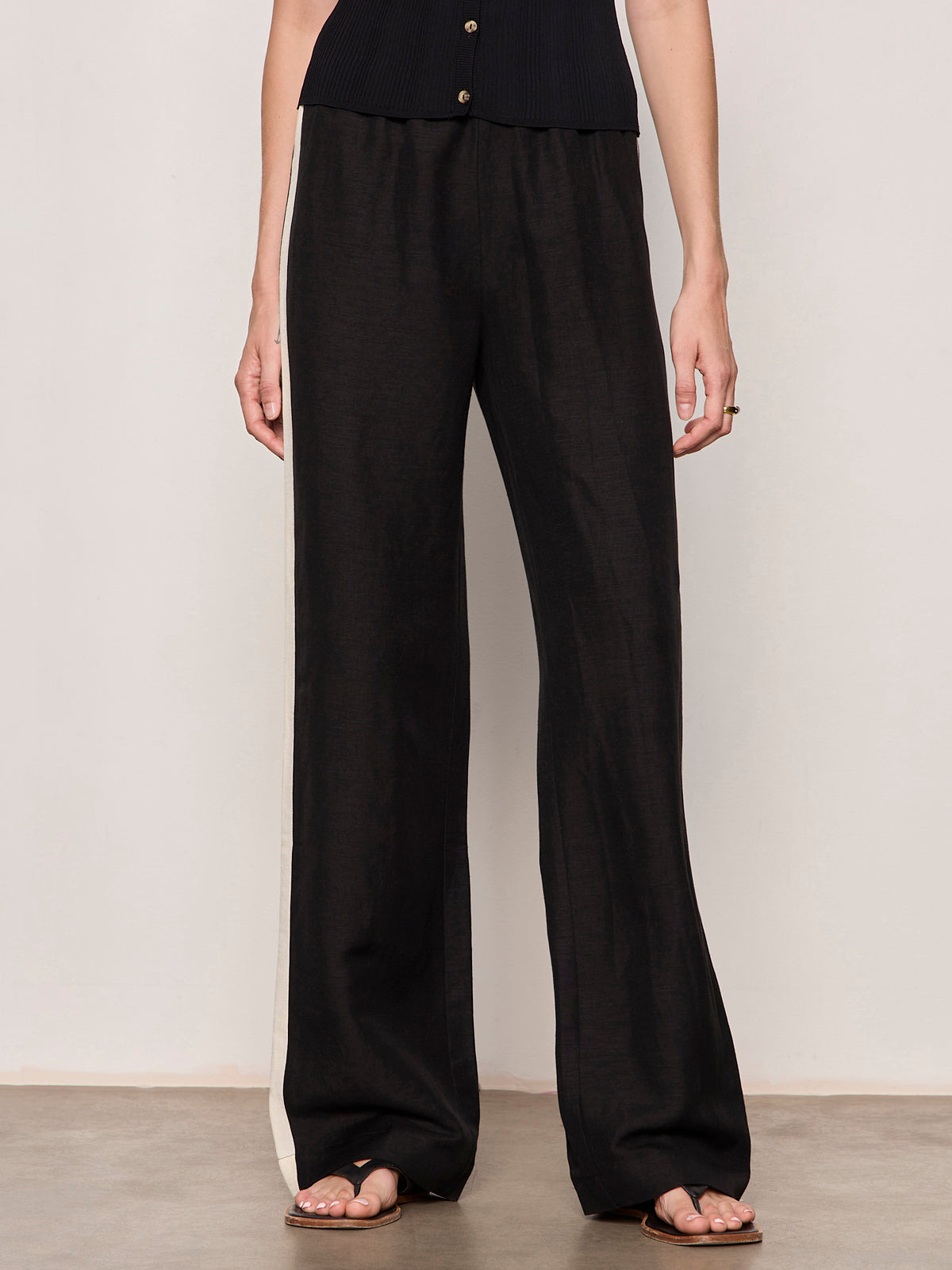 CASUAL TRACK PANT BLACK / SUMMER SAND - Sanctuary Clothing