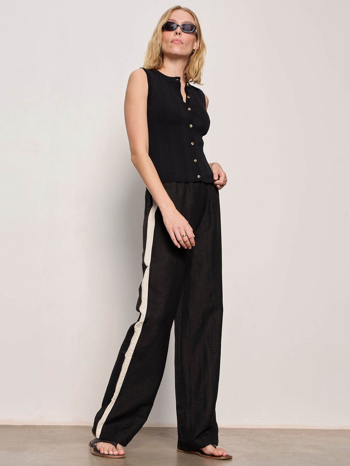 CASUAL TRACK PANT BLACK / SUMMER SAND - Sanctuary Clothing