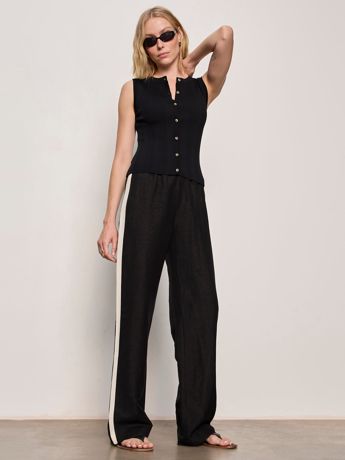 CASUAL TRACK PANT BLACK / SUMMER SAND - Sanctuary Clothing