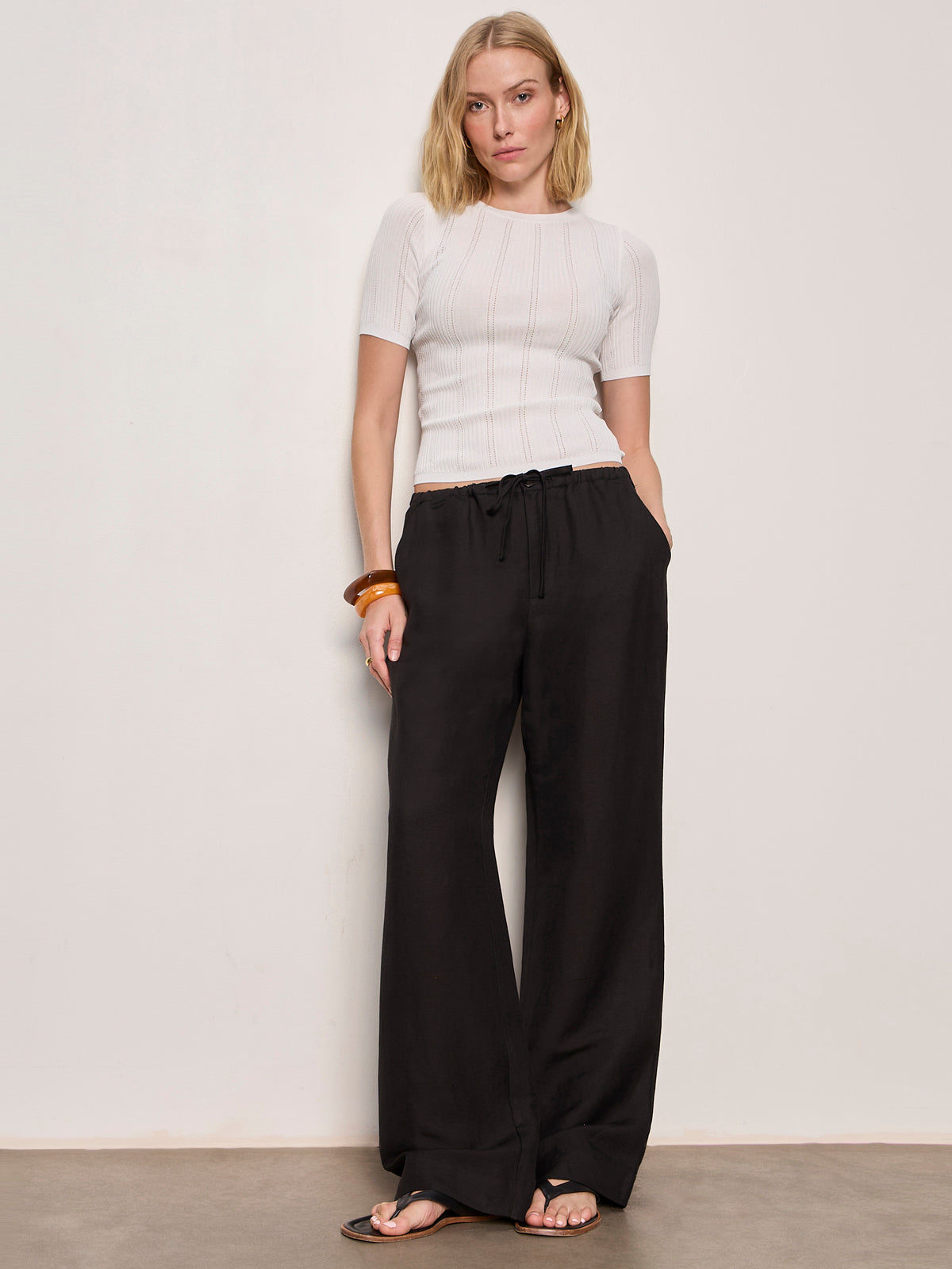 SHORELINE LINEN PANTS BLACK - Sanctuary Clothing