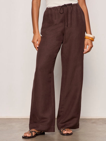 SHORELINE LINEN PANTS RICH SOIL - Sanctuary Clothing