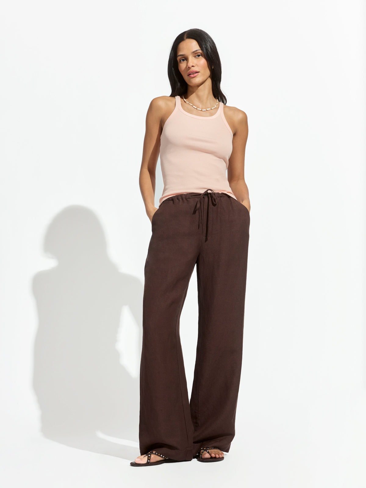 SHORELINE LINEN PANTS RICH SOIL - Sanctuary Clothing