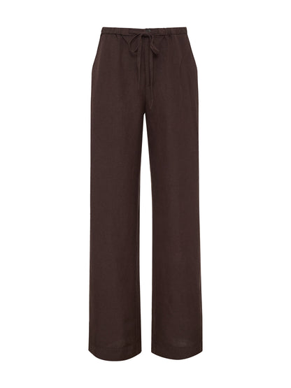 SHORELINE LINEN PANTS RICH SOIL - Sanctuary Clothing