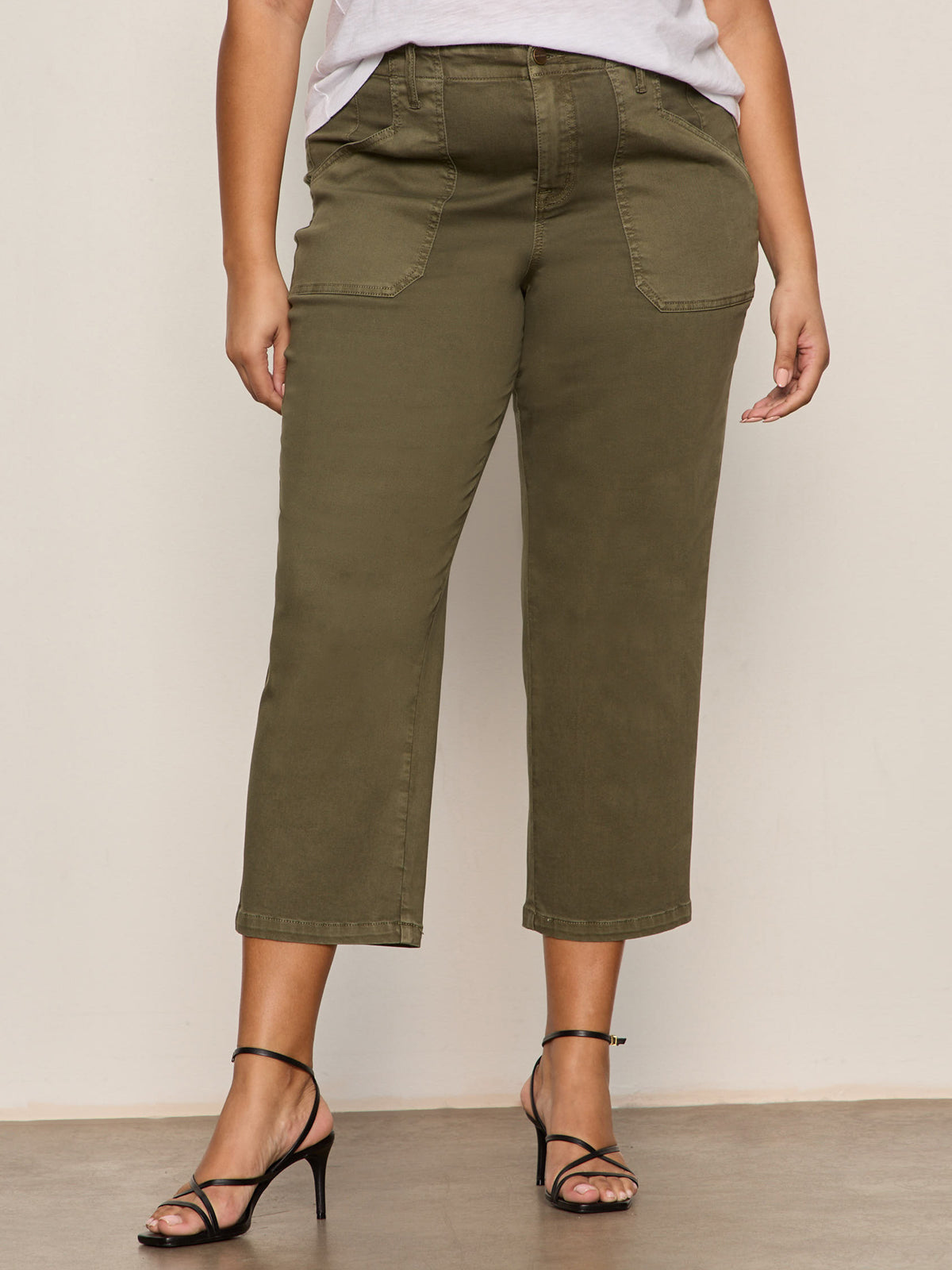 Retreat Crop Pant Burnt Olive Extended Sizing - Sanctuary Clothing