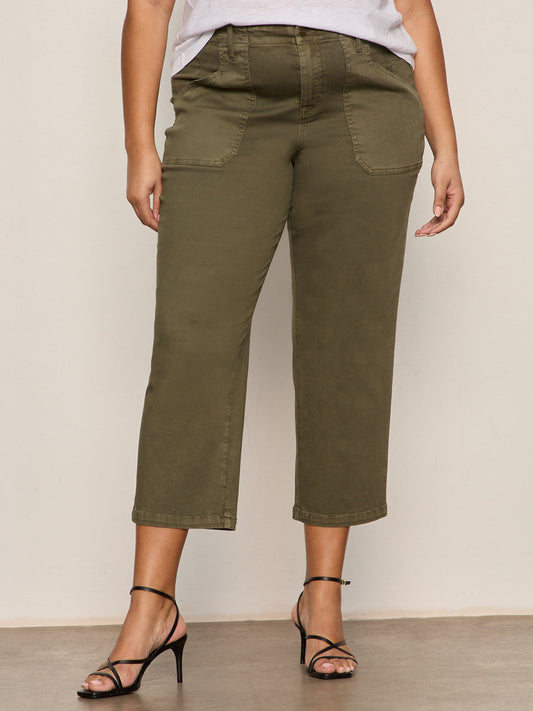 Retreat Crop Pant Burnt Olive Extended Sizing - Sanctuary Clothing