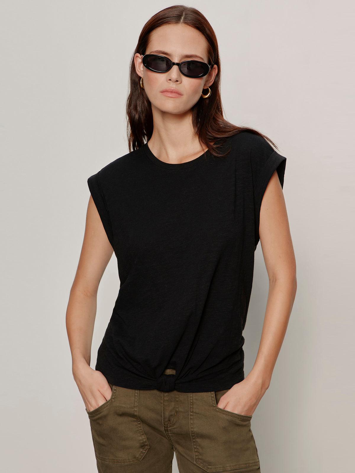 Knotted Muscle Tee Black - Sanctuary Clothing