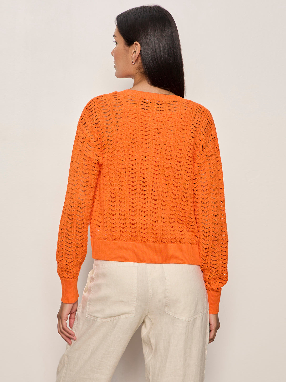 FOR KEEPS POINTELLE CARDIGAN HIBISCUS ORANGE - Sanctuary Clothing