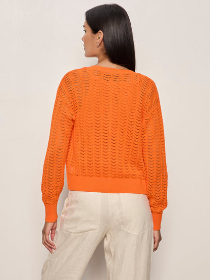 FOR KEEPS POINTELLE CARDIGAN HIBISCUS ORANGE - Sanctuary Clothing