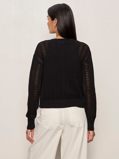 FOR KEEPS POINTELLE CARDIGAN BLACK - Sanctuary Clothing