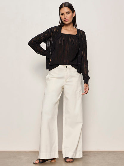 FOR KEEPS POINTELLE CARDIGAN BLACK - Sanctuary Clothing
