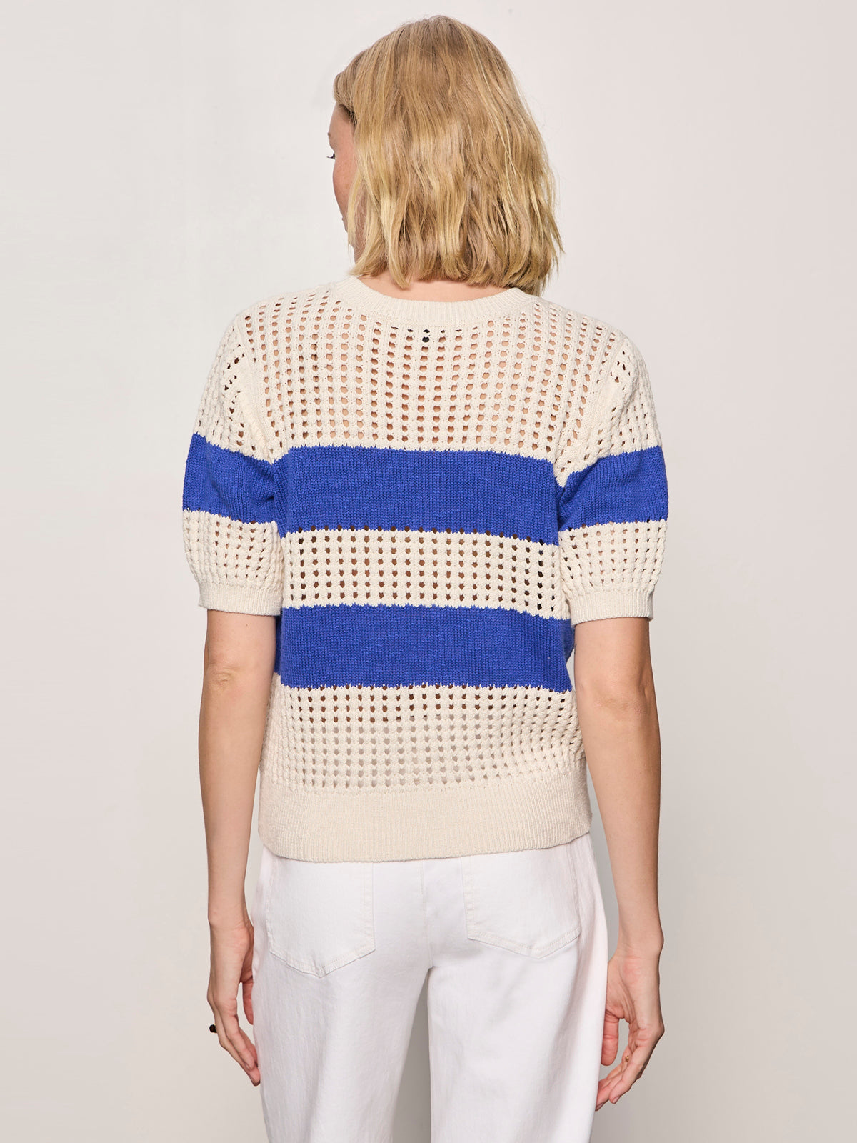 BEACHSIDE OPENWORK TEE COLLAGEN W/ LUMINOUS BLUE - Sanctuary Clothing