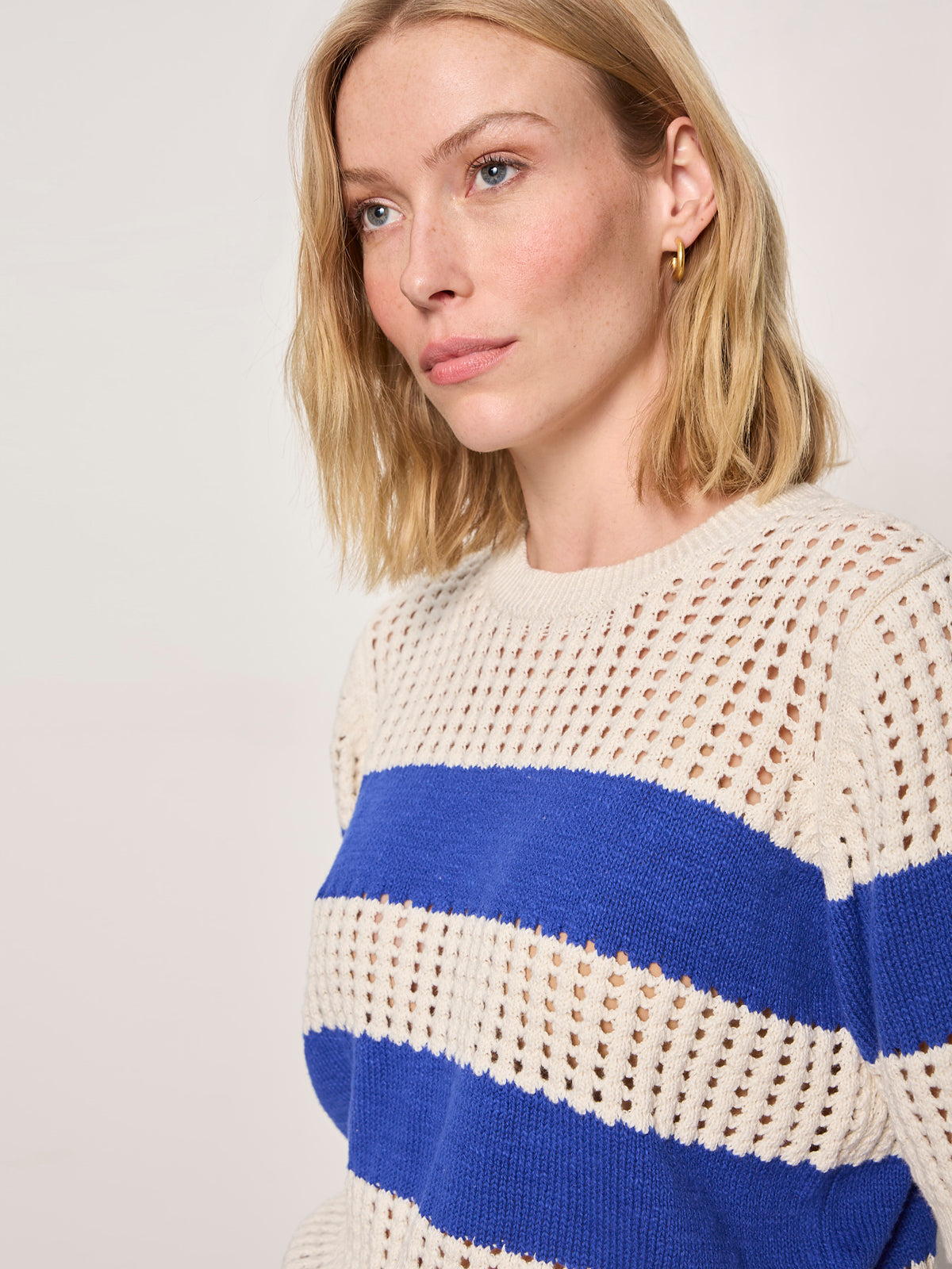 BEACHSIDE OPENWORK TEE COLLAGEN W/ LUMINOUS BLUE - Sanctuary Clothing