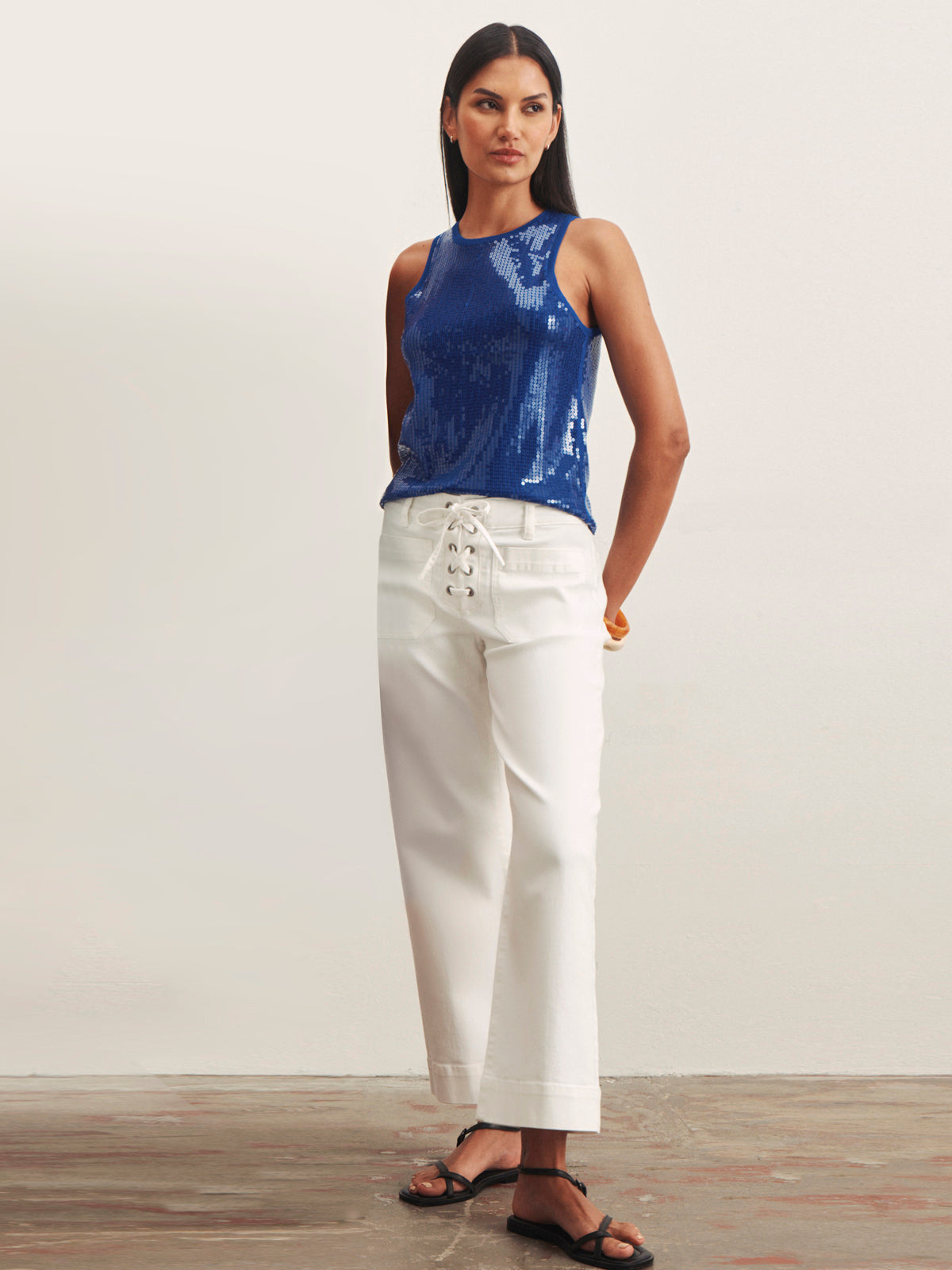 SUMMER SHINE SEQUIN SHELL LUMINOUS BLUE - Sanctuary Clothing