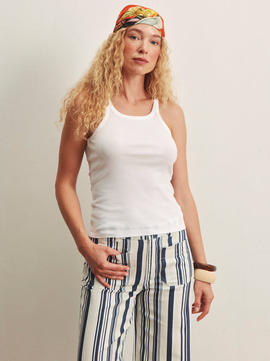 SPRINTER RIB TANK WHITE - Sanctuary Clothing