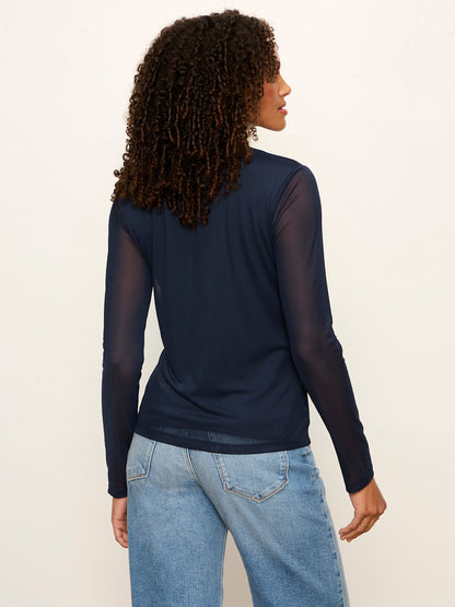 Mesh Long Sleeve Cardigan Navy Blazer - Sanctuary Clothing