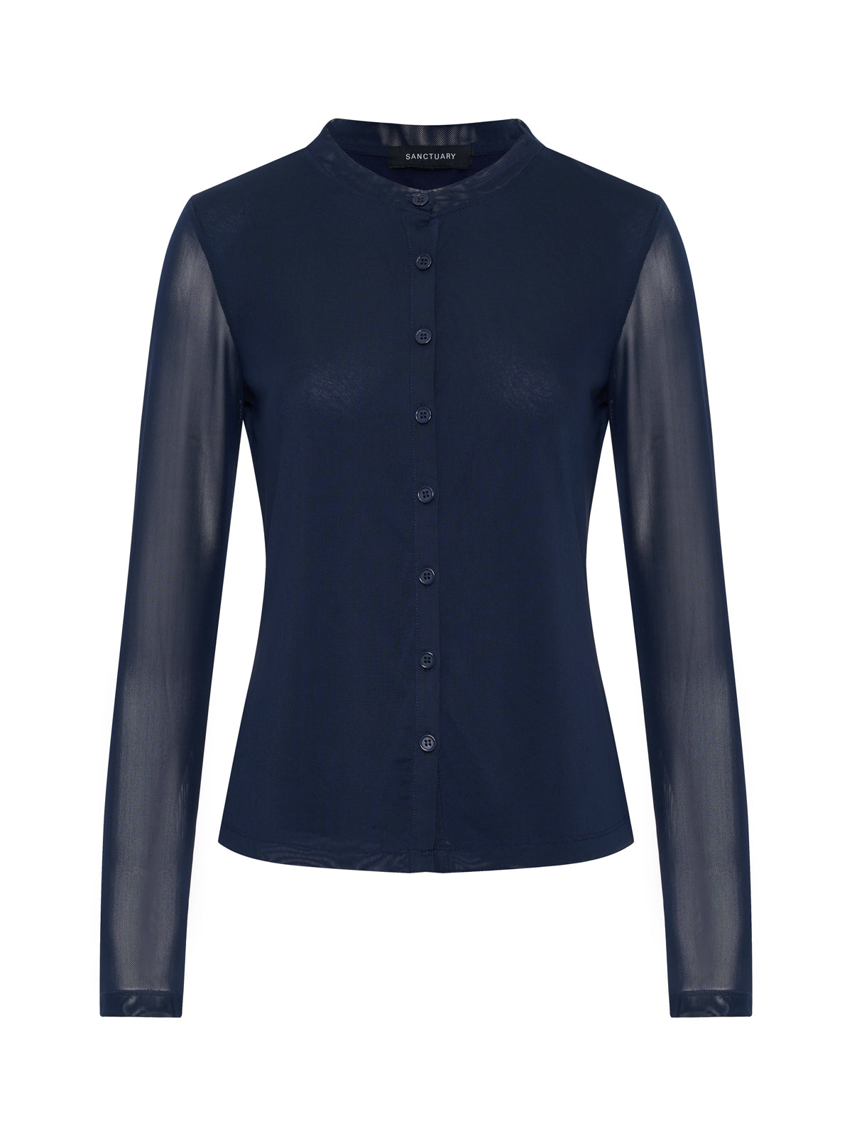 Mesh Long Sleeve Cardigan Navy Blazer - Sanctuary Clothing