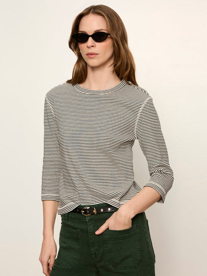 3/4 Mode Tee Chalk French Stripe - Sanctuary Clothing