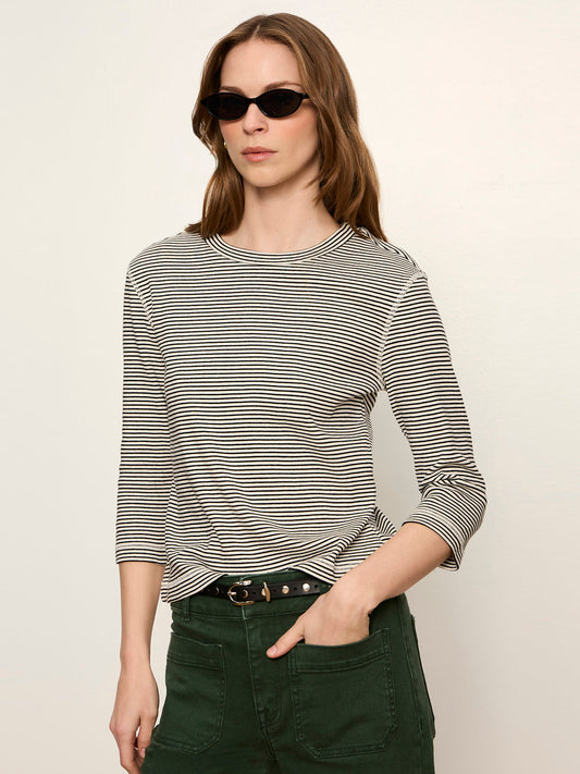 3/4 Mode Tee Chalk French Stripe - Sanctuary Clothing