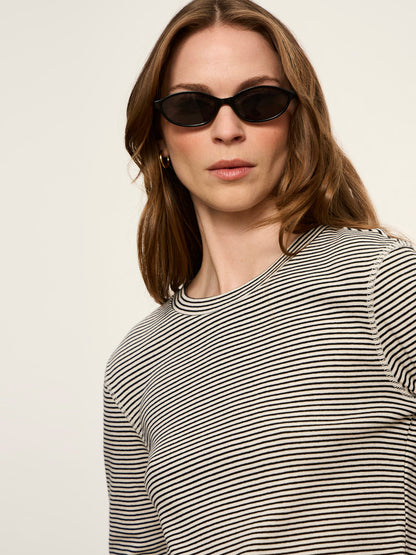 3/4 Mode Tee Chalk French Stripe - Sanctuary Clothing
