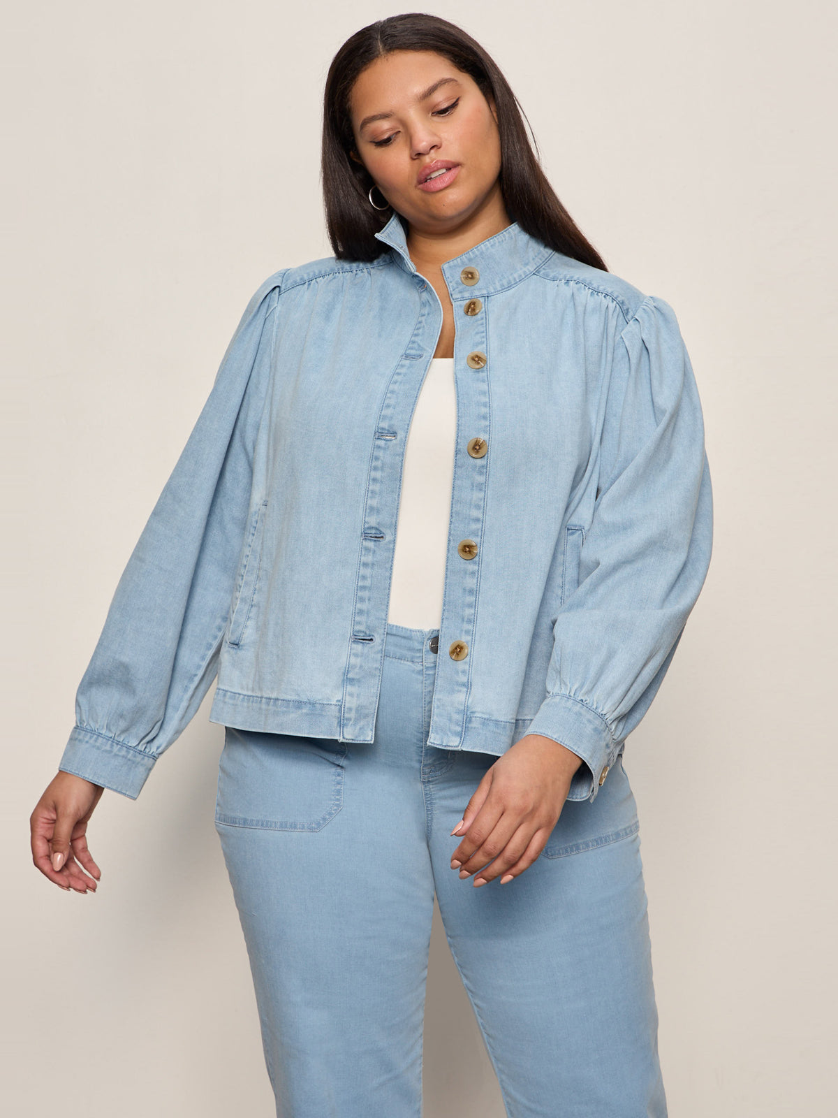 Charlotte Denim Jacket Whisper Extended Sizing - Sanctuary Clothing