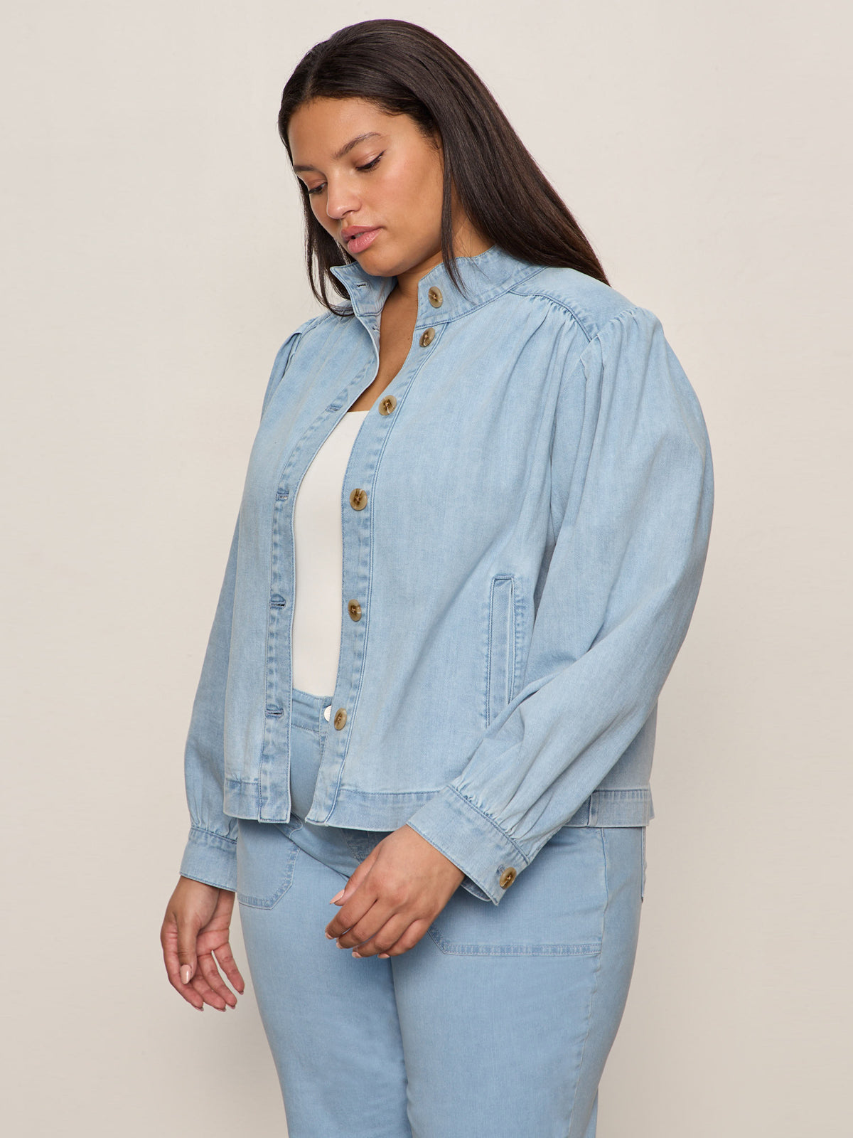 Charlotte Denim Jacket Whisper Extended Sizing - Sanctuary Clothing