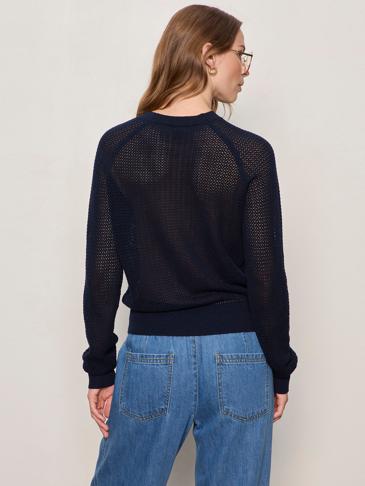 SOLEIL OPEN STITCH SWEATER NAVY BLAZER - Sanctuary Clothing
