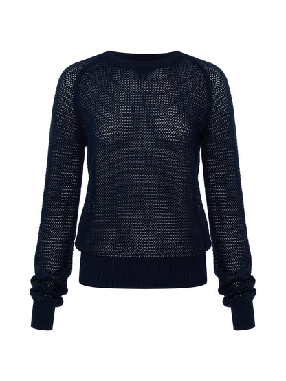 SOLEIL OPEN STITCH SWEATER NAVY BLAZER - Sanctuary Clothing