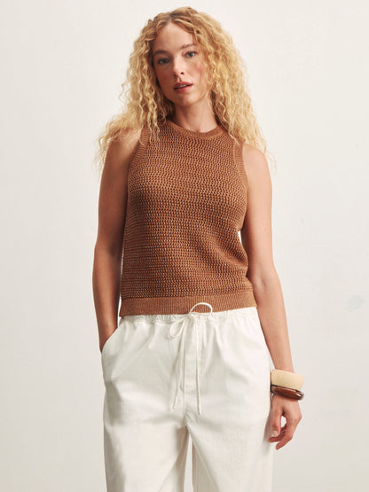 NATURAL STATE HALTER TANK TOASTED COCONUT METALLIC - Sanctuary Clothing