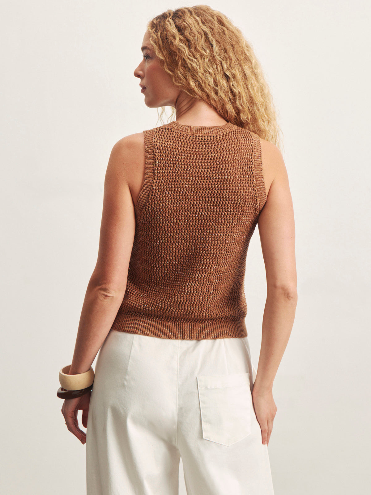 NATURAL STATE HALTER TANK TOASTED COCONUT METALLIC - Sanctuary Clothing