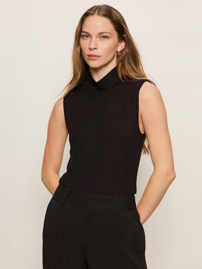 Essential Sleeveless Mock Neck Tank Black - Sanctuary Clothing